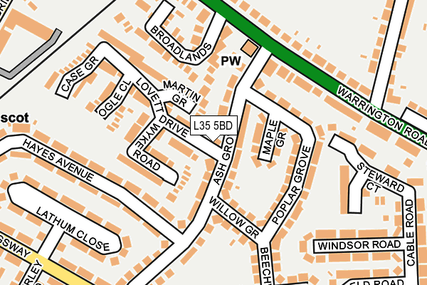 L35 5BD map - OS OpenMap – Local (Ordnance Survey)