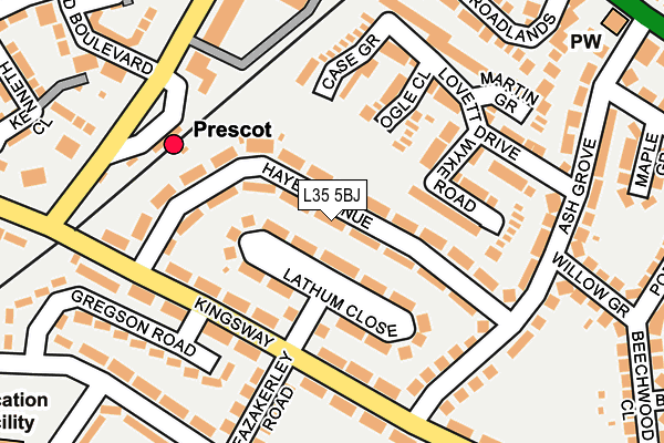 L35 5BJ map - OS OpenMap – Local (Ordnance Survey)