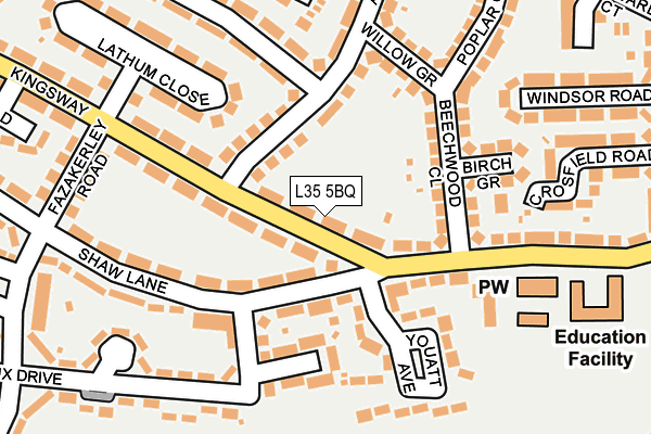 L35 5BQ map - OS OpenMap – Local (Ordnance Survey)