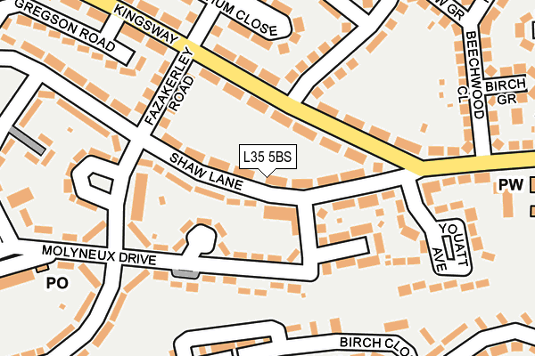 L35 5BS map - OS OpenMap – Local (Ordnance Survey)