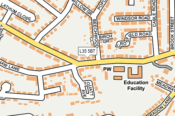 L35 5BT map - OS OpenMap – Local (Ordnance Survey)