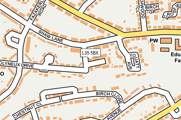 L35 5BX map - OS OpenMap – Local (Ordnance Survey)