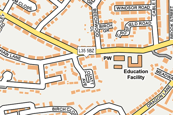 L35 5BZ map - OS OpenMap – Local (Ordnance Survey)