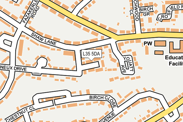 L35 5DA map - OS OpenMap – Local (Ordnance Survey)