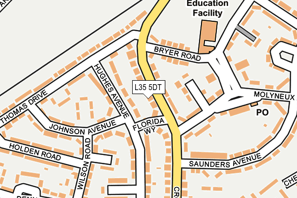 L35 5DT map - OS OpenMap – Local (Ordnance Survey)