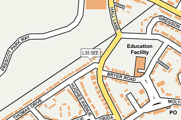 L35 5EE map - OS OpenMap – Local (Ordnance Survey)