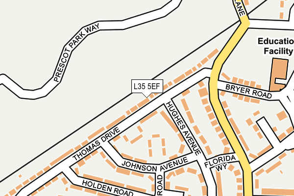 L35 5EF map - OS OpenMap – Local (Ordnance Survey)