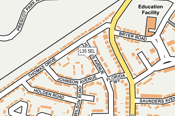 L35 5EL map - OS OpenMap – Local (Ordnance Survey)