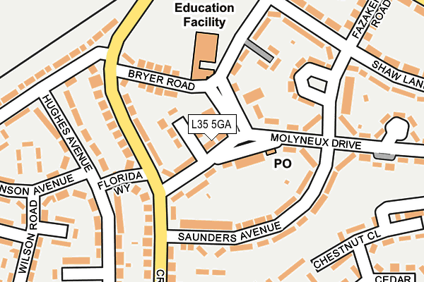 L35 5GA map - OS OpenMap – Local (Ordnance Survey)