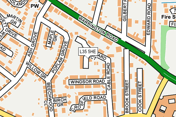 L35 5HE map - OS OpenMap – Local (Ordnance Survey)