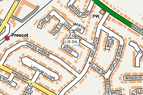 L35 5HL map - OS OpenMap – Local (Ordnance Survey)