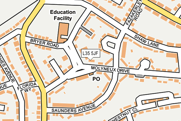 L35 5JF map - OS OpenMap – Local (Ordnance Survey)