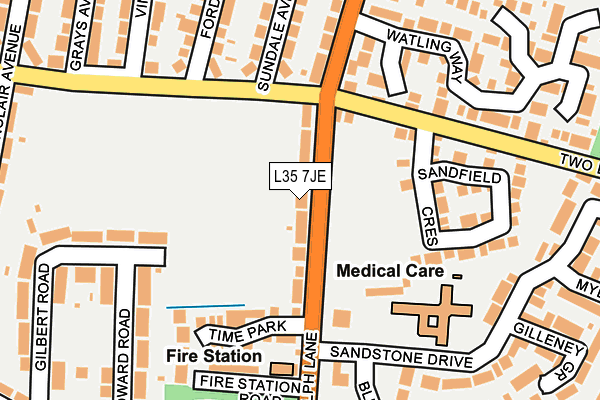 L35 7JE map - OS OpenMap – Local (Ordnance Survey)