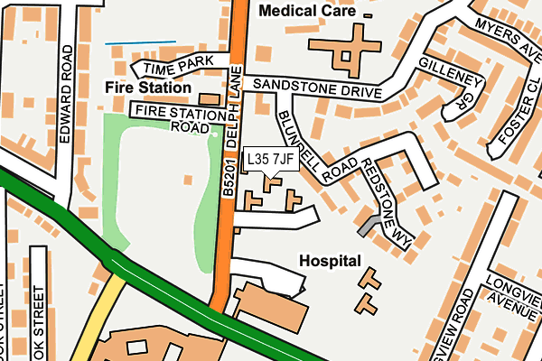 L35 7JF map - OS OpenMap – Local (Ordnance Survey)