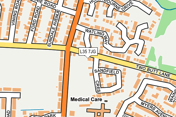 L35 7JG map - OS OpenMap – Local (Ordnance Survey)
