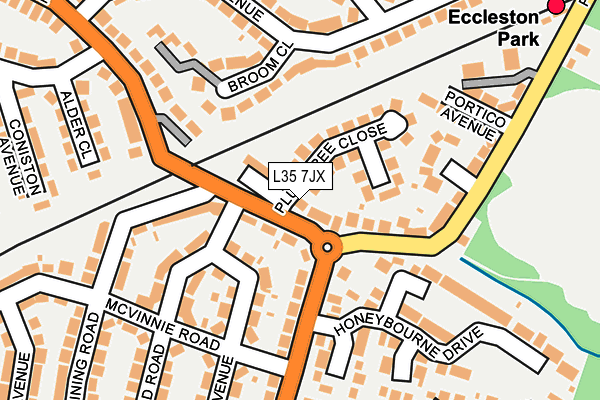 L35 7JX map - OS OpenMap – Local (Ordnance Survey)