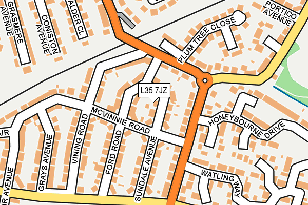 L35 7JZ map - OS OpenMap – Local (Ordnance Survey)