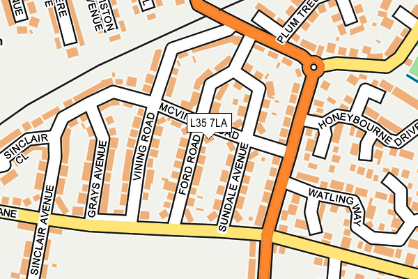 L35 7LA map - OS OpenMap – Local (Ordnance Survey)