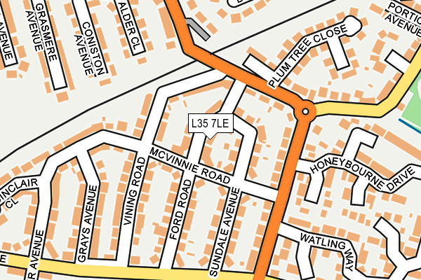 L35 7LE map - OS OpenMap – Local (Ordnance Survey)