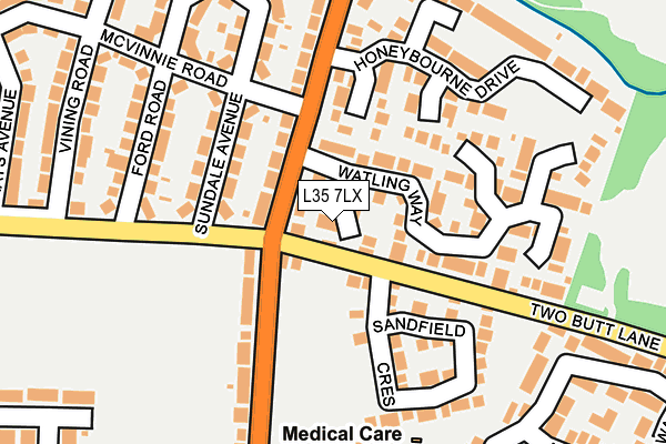 L35 7LX map - OS OpenMap – Local (Ordnance Survey)