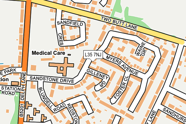 L35 7NJ map - OS OpenMap – Local (Ordnance Survey)