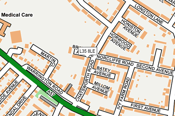 L35 8LE map - OS OpenMap – Local (Ordnance Survey)
