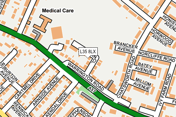 L35 8LX map - OS OpenMap – Local (Ordnance Survey)