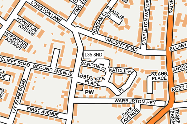 L35 8ND map - OS OpenMap – Local (Ordnance Survey)