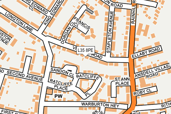 L35 8PE map - OS OpenMap – Local (Ordnance Survey)