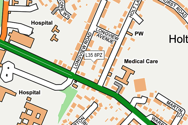 L35 8PZ map - OS OpenMap – Local (Ordnance Survey)