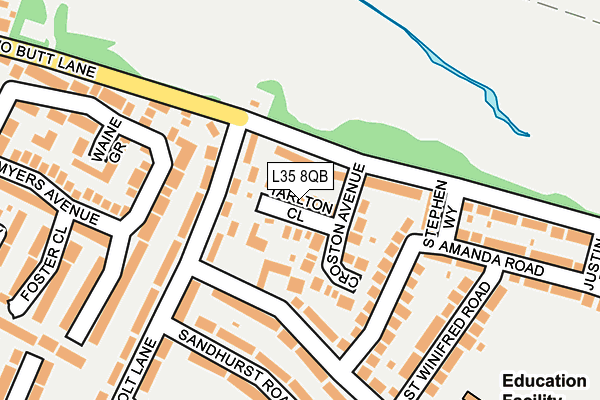 L35 8QB map - OS OpenMap – Local (Ordnance Survey)