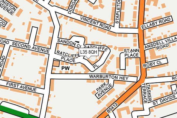 L35 8QH map - OS OpenMap – Local (Ordnance Survey)