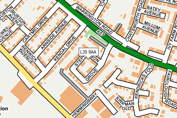 L35 9AA map - OS OpenMap – Local (Ordnance Survey)