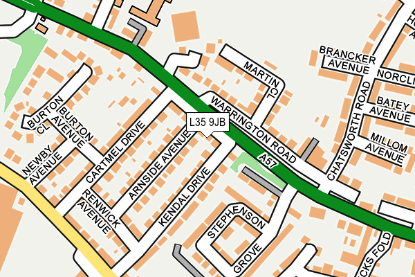 L35 9JB map - OS OpenMap – Local (Ordnance Survey)