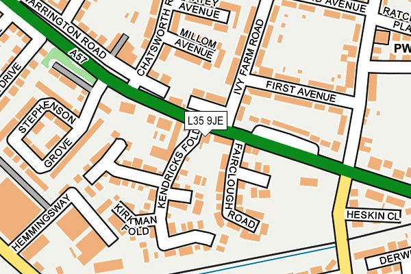L35 9JE map - OS OpenMap – Local (Ordnance Survey)