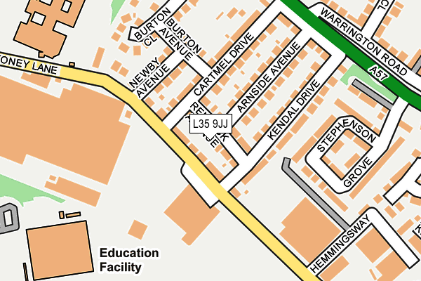 L35 9JJ map - OS OpenMap – Local (Ordnance Survey)