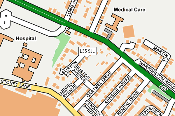 L35 9JL map - OS OpenMap – Local (Ordnance Survey)