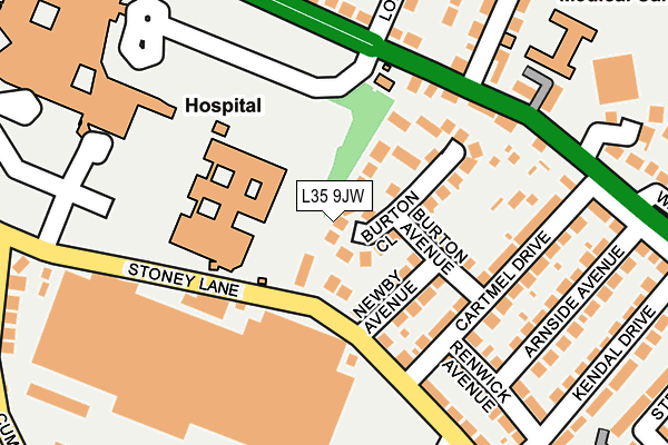 L35 9JW map - OS OpenMap – Local (Ordnance Survey)