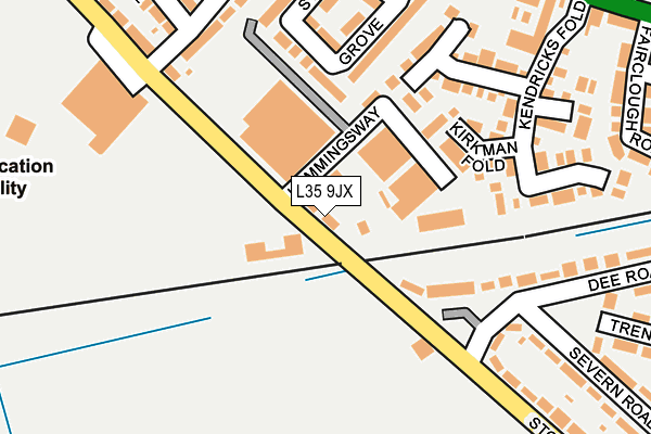 L35 9JX map - OS OpenMap – Local (Ordnance Survey)