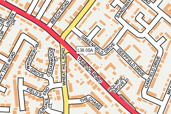 L36 0SA map - OS OpenMap – Local (Ordnance Survey)