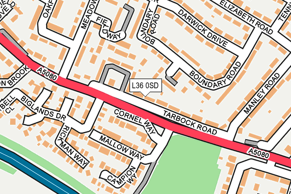 L36 0SD map - OS OpenMap – Local (Ordnance Survey)