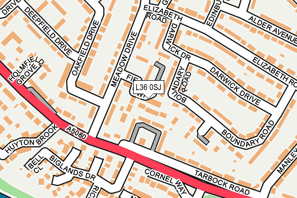 L36 0SJ map - OS OpenMap – Local (Ordnance Survey)