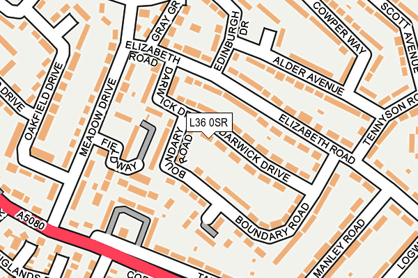 L36 0SR map - OS OpenMap – Local (Ordnance Survey)