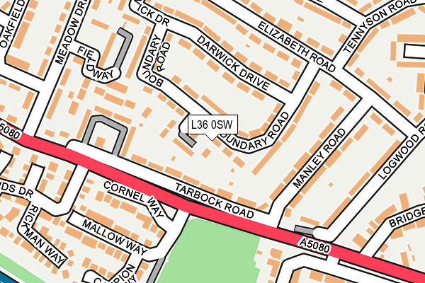 L36 0SW map - OS OpenMap – Local (Ordnance Survey)