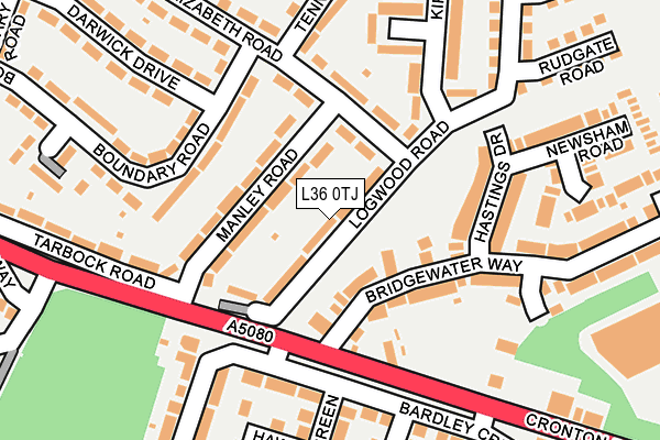 L36 0TJ map - OS OpenMap – Local (Ordnance Survey)