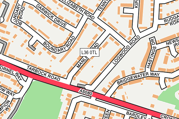 L36 0TL map - OS OpenMap – Local (Ordnance Survey)