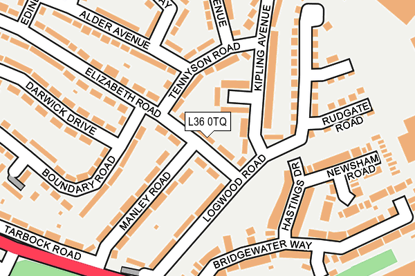 L36 0TQ map - OS OpenMap – Local (Ordnance Survey)