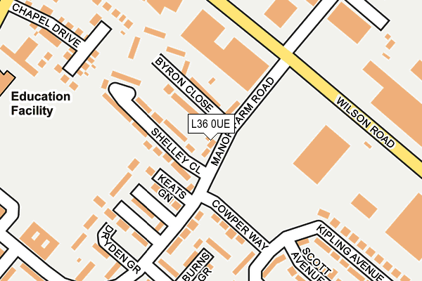 L36 0UE map - OS OpenMap – Local (Ordnance Survey)