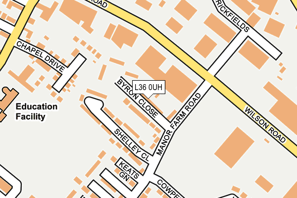 L36 0UH map - OS OpenMap – Local (Ordnance Survey)