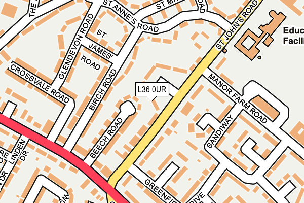L36 0UR map - OS OpenMap – Local (Ordnance Survey)